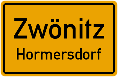 Ortsschild Zwönitz Hormersdorf