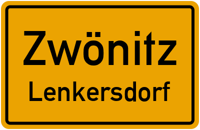 Ortsschild Zwönitz Lenkersdorf
