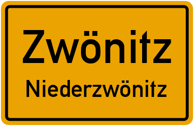 Ortsschild Zwönitz Niederzwönitz