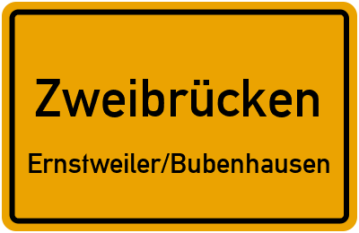 Straßenverzeichnis Zweibrücken Ernstweiler/Bubenhausen