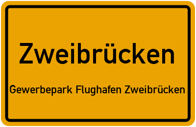 Straßenverzeichnis Zweibrücken Gewerbepark Flughafen Zweibrücken