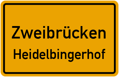 Straßenverzeichnis Zweibrücken Heidelbingerhof