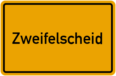 Ortsschild von Gemeinde Zweifelscheid in Rheinland-Pfalz