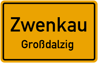 Ortsschild Zwenkau Großdalzig