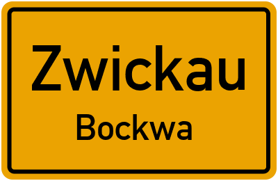 Ortsschild Zwickau Bockwa