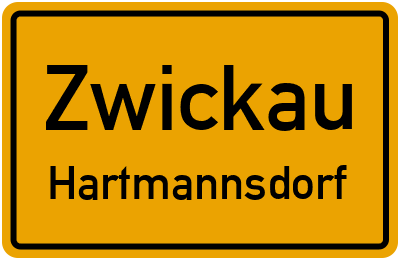 Ortsschild Zwickau Hartmannsdorf