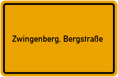 Ortsschild von Stadt Zwingenberg, Bergstraße in Hessen