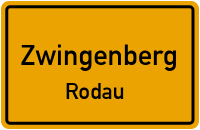 Ortsschild Zwingenberg Rodau