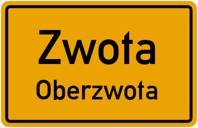 Ortsschild Zwota Oberzwota