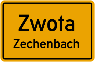 Straßenverzeichnis Zwota Zechenbach