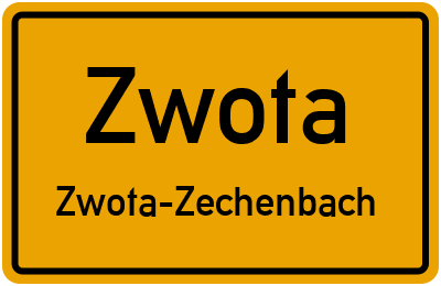 Ortsschild Zwota Zwota-Zechenbach