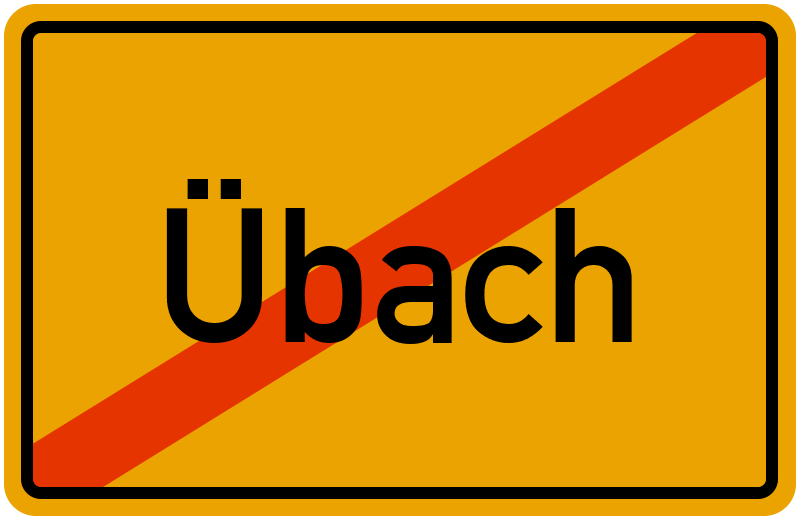 Ortsschild Übach
