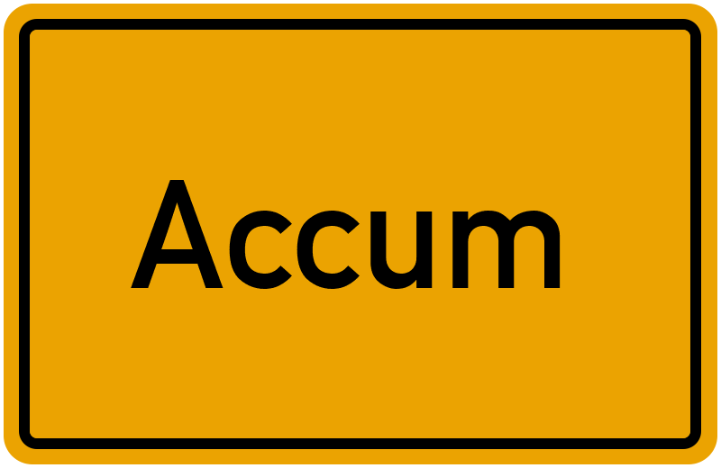 Ortsschild Accum