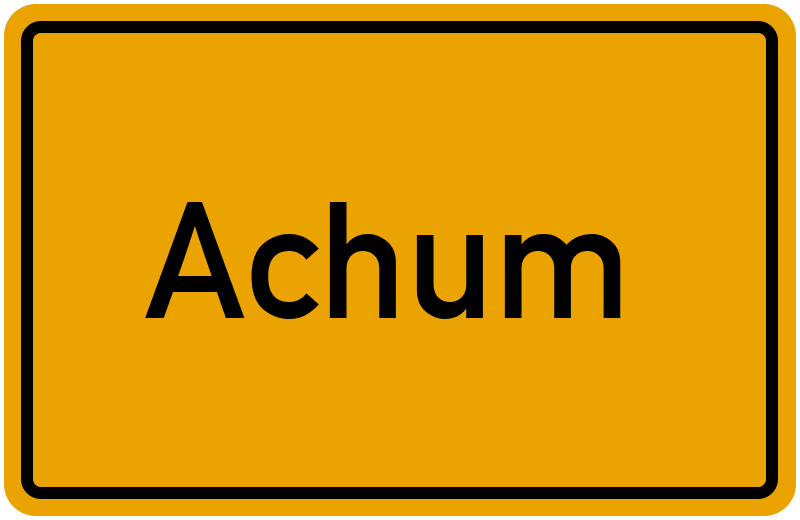 Ortsschild Achum