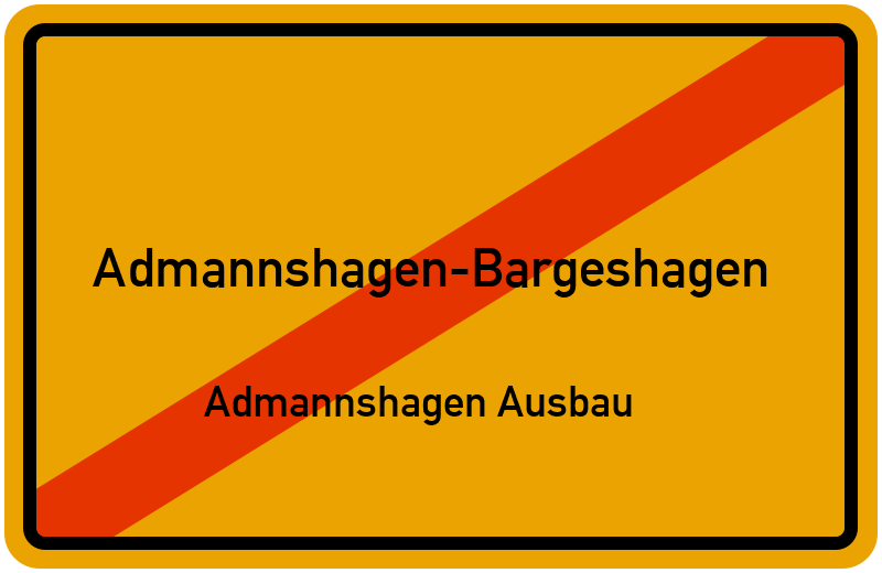 Ortsschild Admannshagen-Bargeshagen