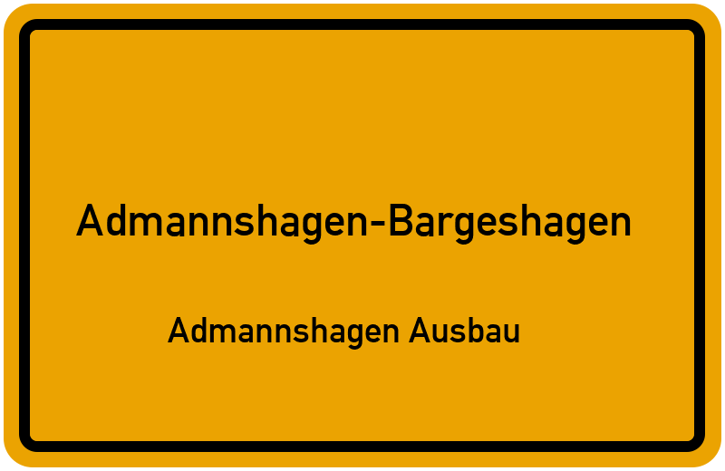 Ortsschild Admannshagen-Bargeshagen