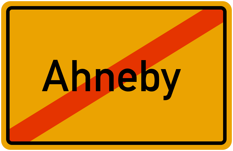 Ortsschild Ahneby