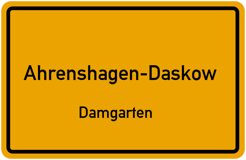 Ortsschild Ahrenshagen-Daskow