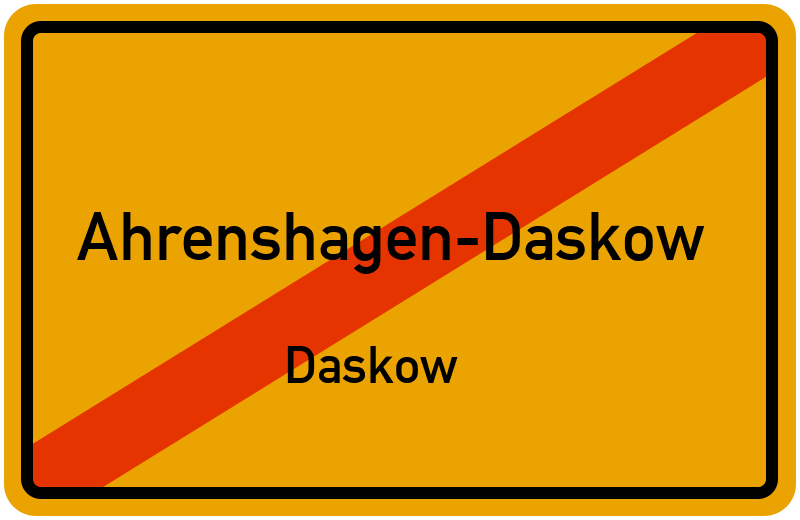 Ortsschild Ahrenshagen-Daskow
