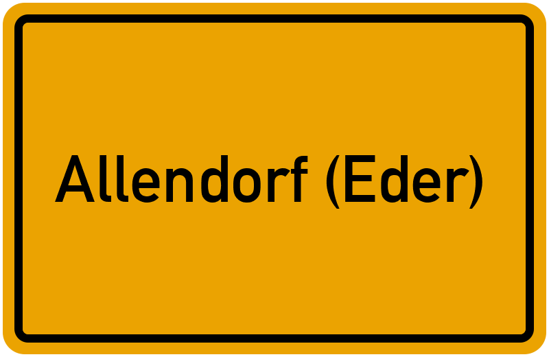 Ortsschild Allendorf (Eder)