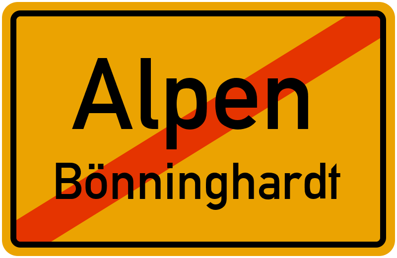 Ortsschild Alpen