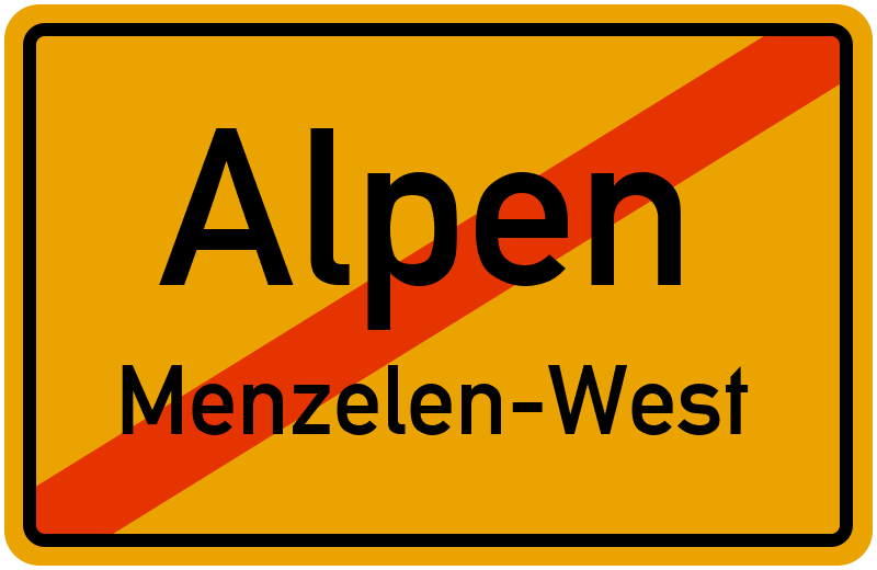 Ortsschild Alpen