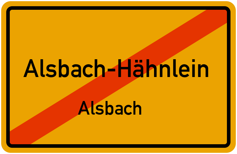 Ortsschild Alsbach-Hähnlein