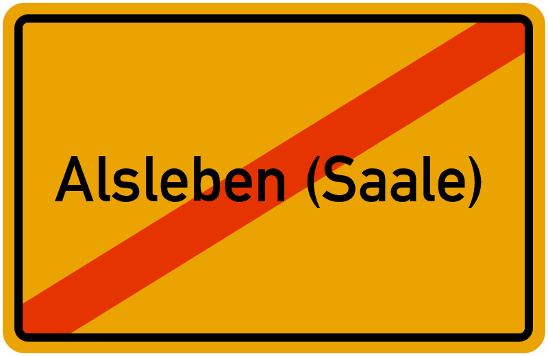 Ortsschild Alsleben (Saale)