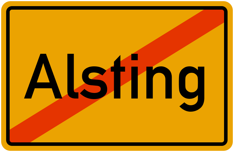 Ortsschild Alsting
