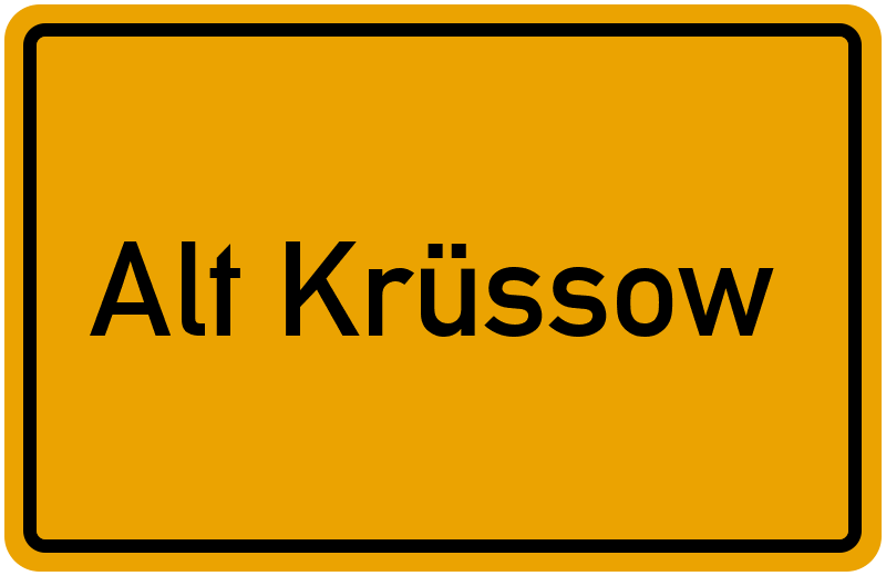 Ortsschild Alt Krüssow