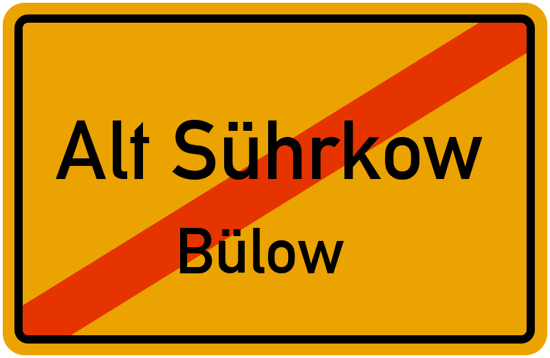Ortsschild Alt Sührkow