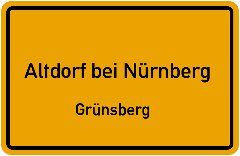Ortsschild Altdorf bei Nürnberg