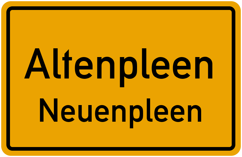 Ortsschild Altenpleen