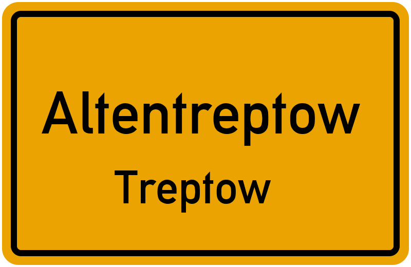 Ortsschild Altentreptow