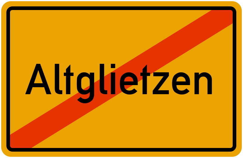Ortsschild Altglietzen