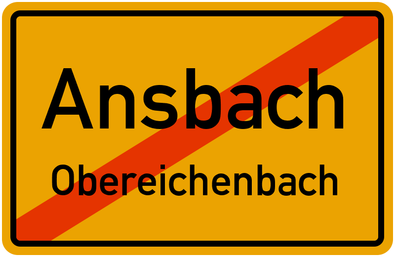 Ortsschild Ansbach