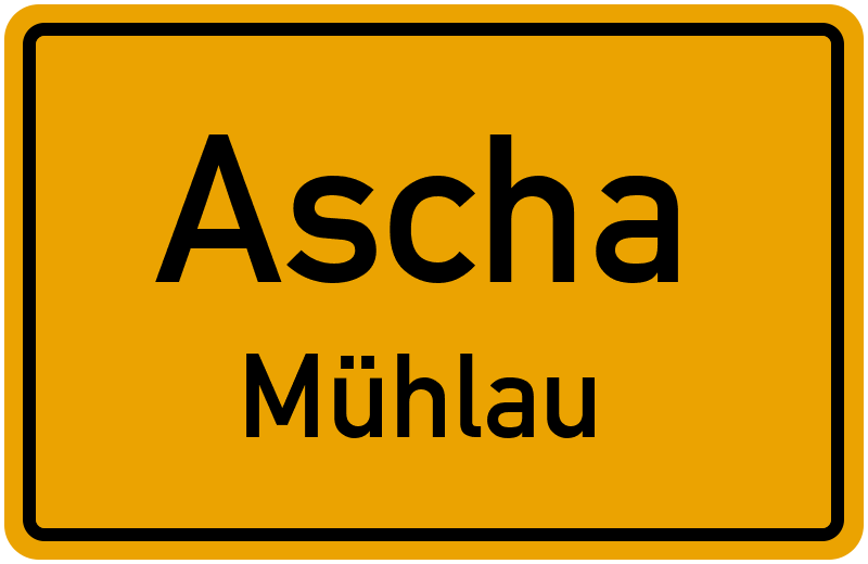 Ortsschild Ascha