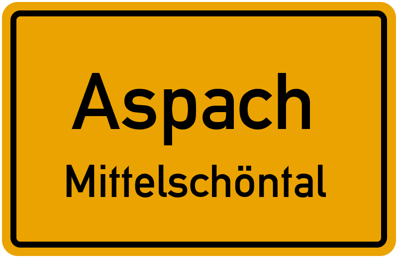 Ortsschild Aspach