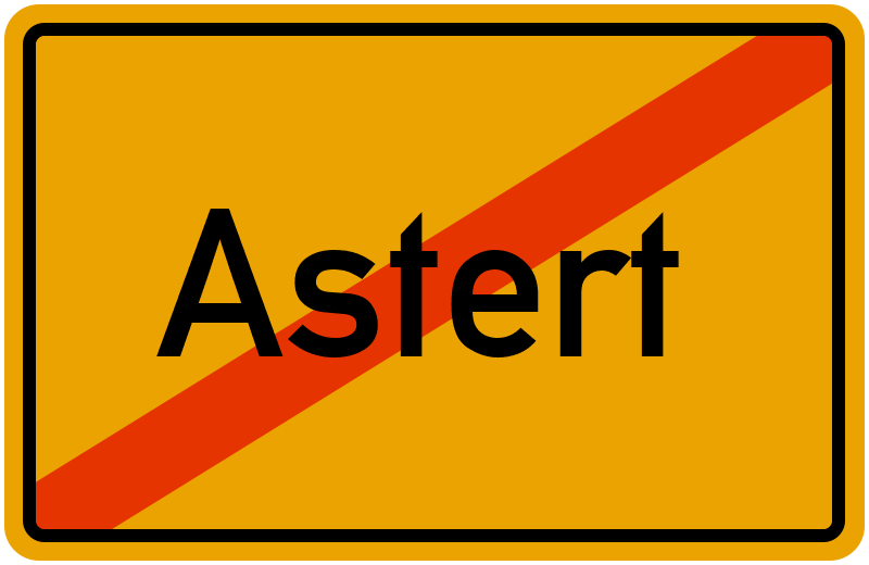 Ortsschild Astert