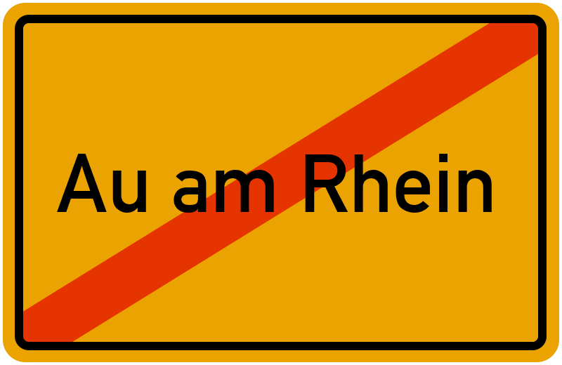 Ortsschild Au am Rhein