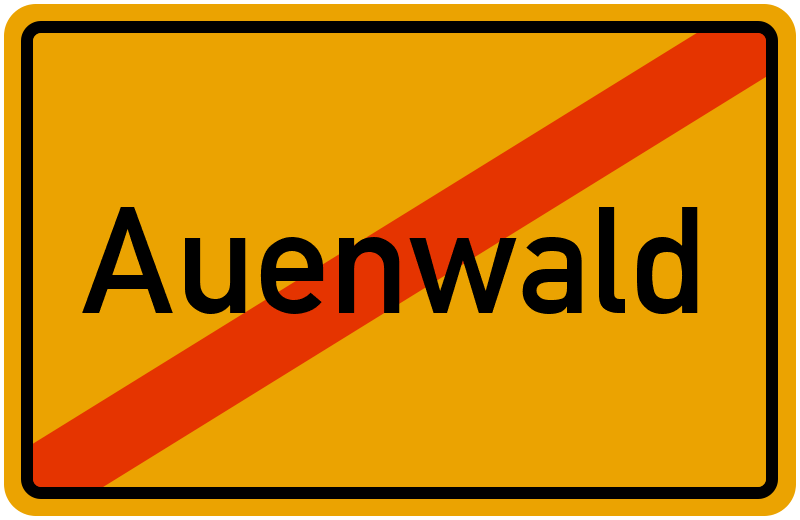 Ortsschild Auenwald