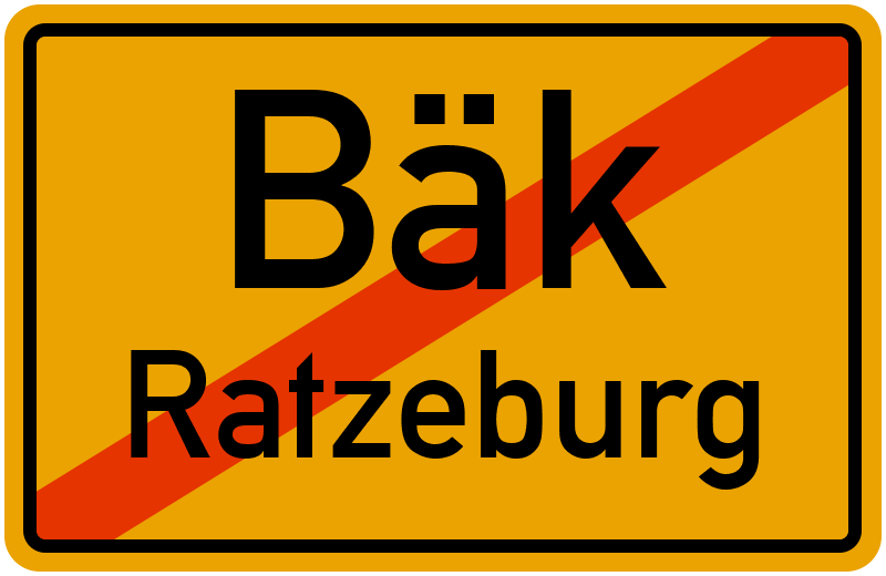 Ortsschild Bäk