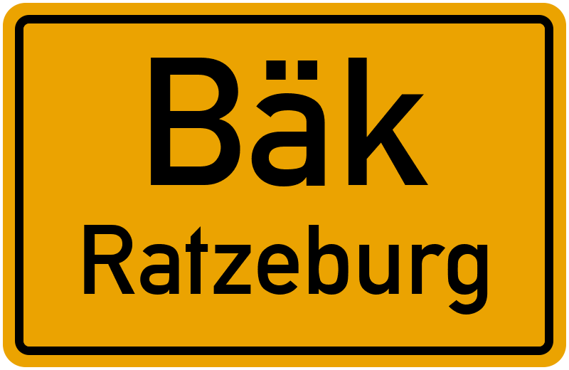 Ortsschild Bäk