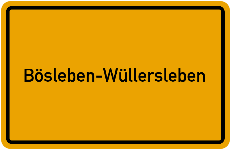 Ortsschild Bösleben-Wüllersleben