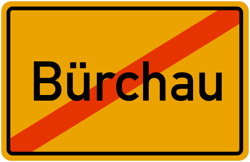 Ortsschild Bürchau
