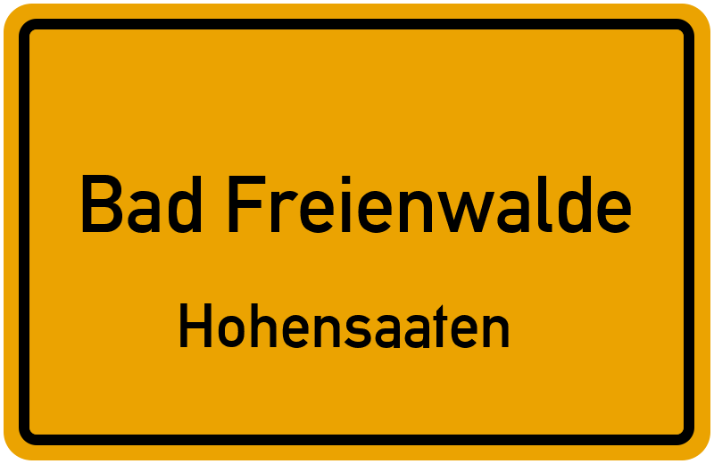 Ortsschild Bad Freienwalde