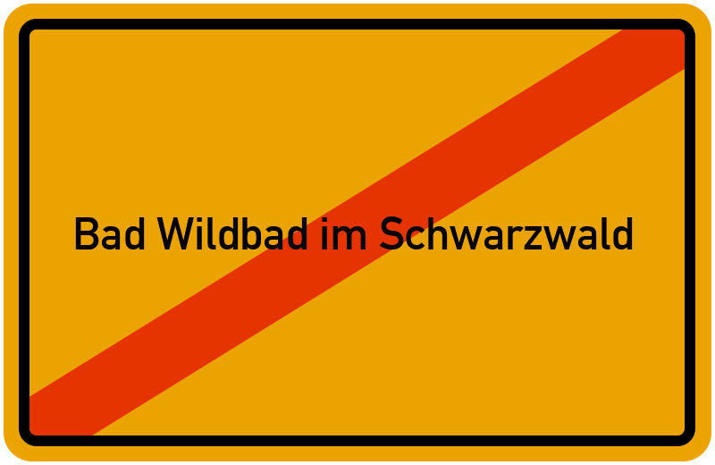 Ortsschild Bad Wildbad im Schwarzwald