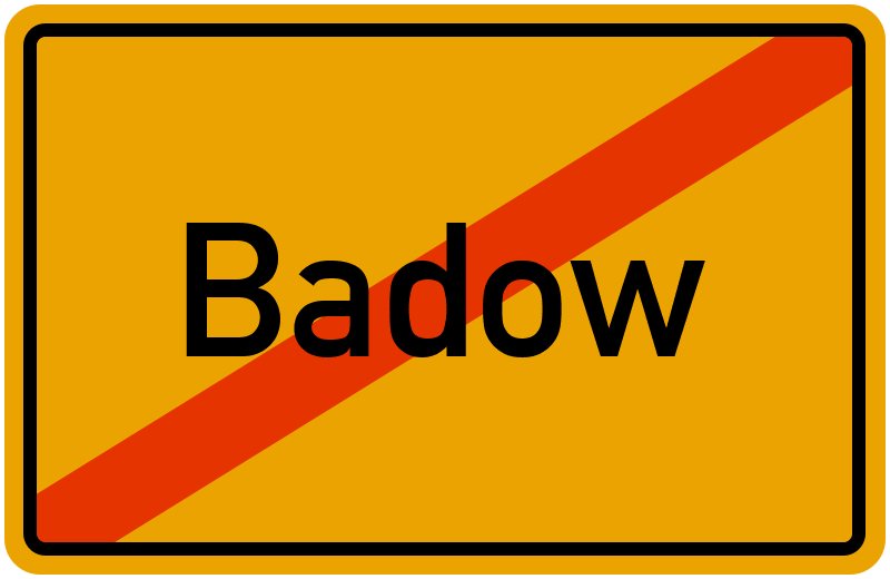 Ortsschild Badow