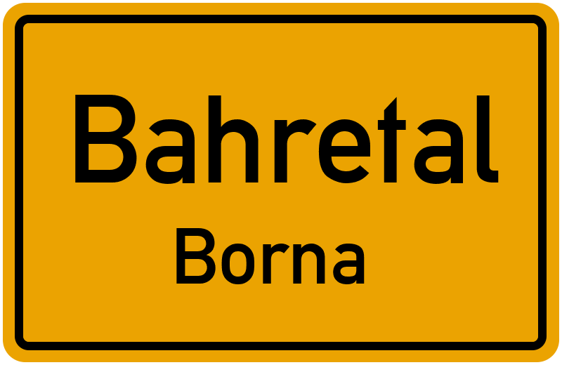 Ortsschild Bahretal