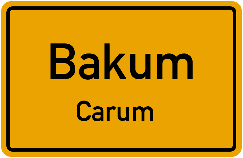 Ortsschild Bakum